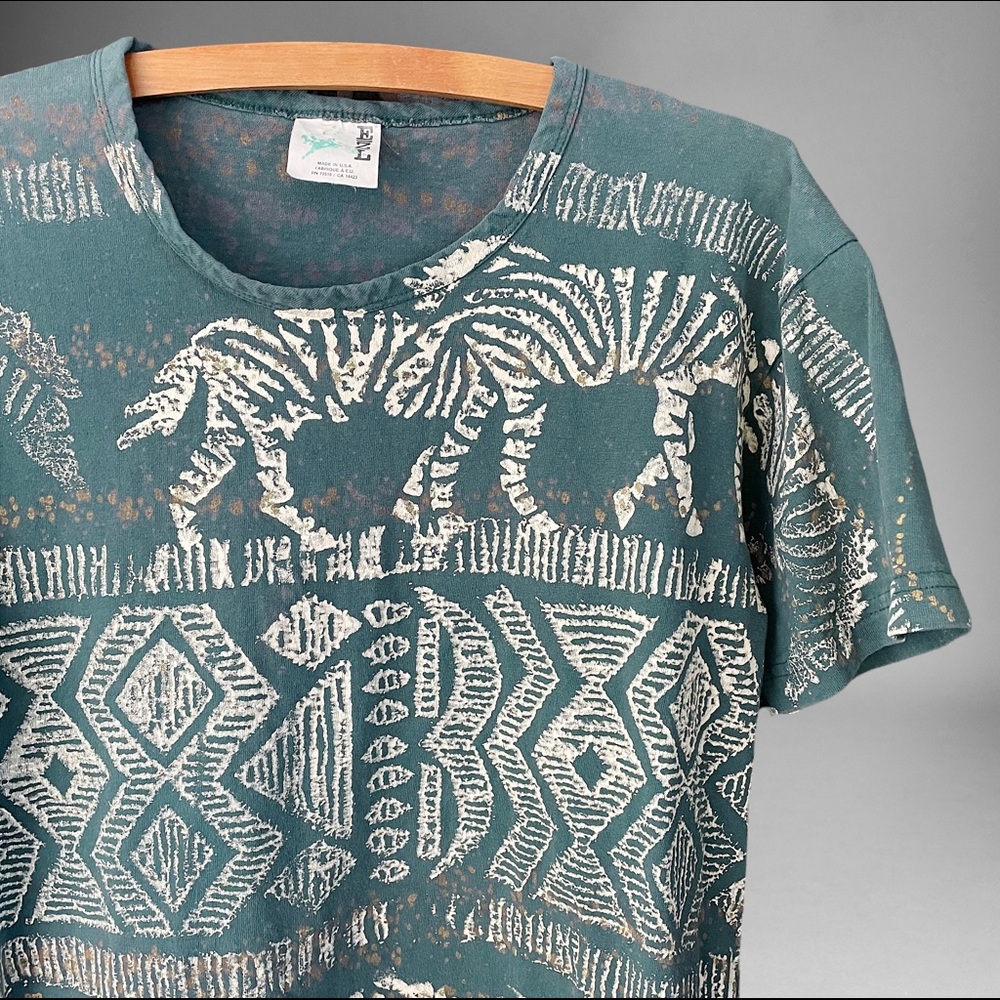 EZL Vintage 90’s Green Zebra Tee